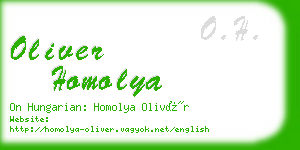 oliver homolya business card